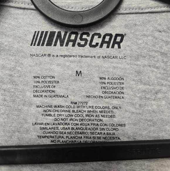 NASCAR Racing Licensed Varsity Graphic Tee Grey M - Picture 7 of 10